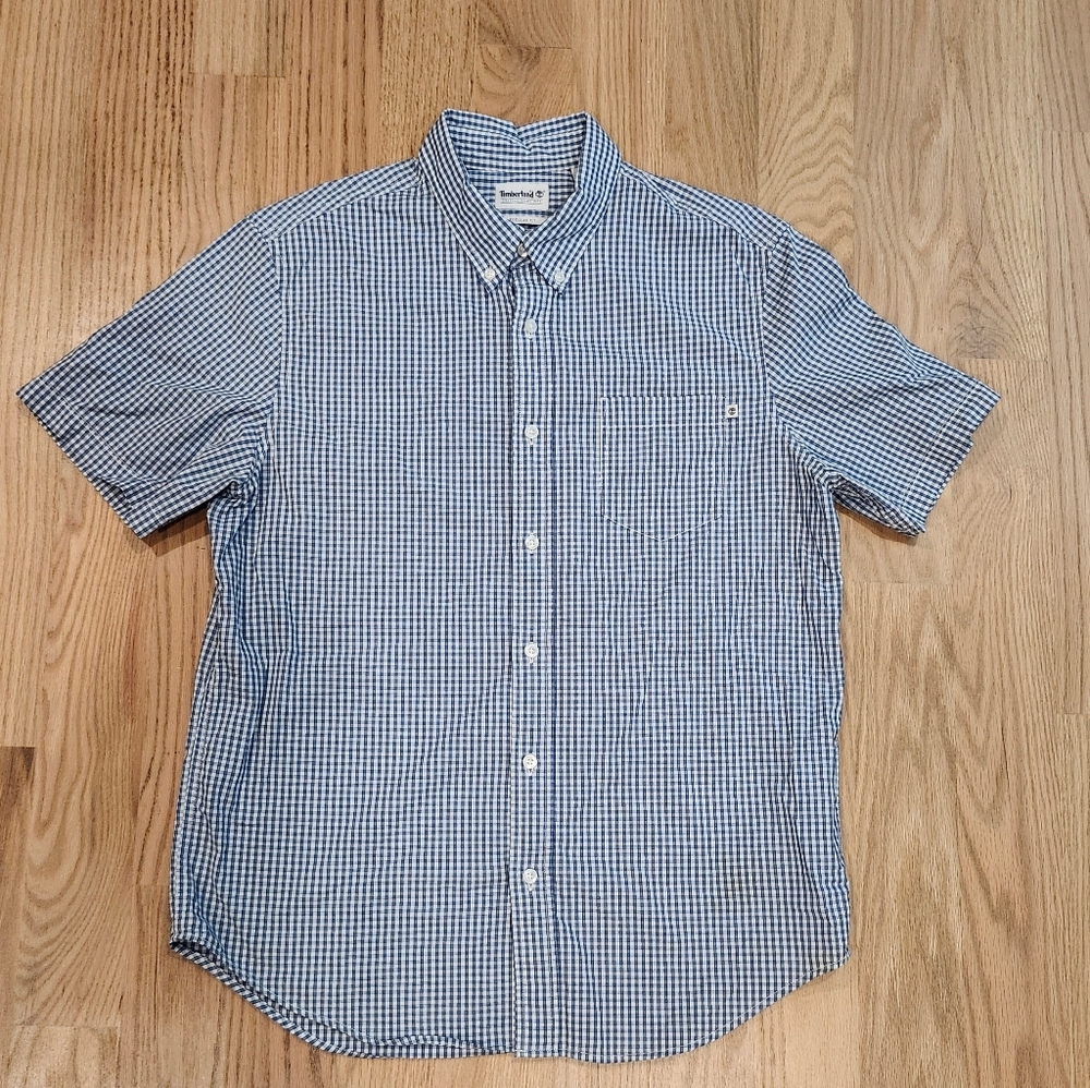 Timberland Navy Checkered Casual Shirt